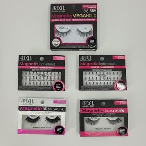 Ardell Eyelashes Set Of 5 Boxes Magnetic Fauxmink Megahold 3d Individuals NEW